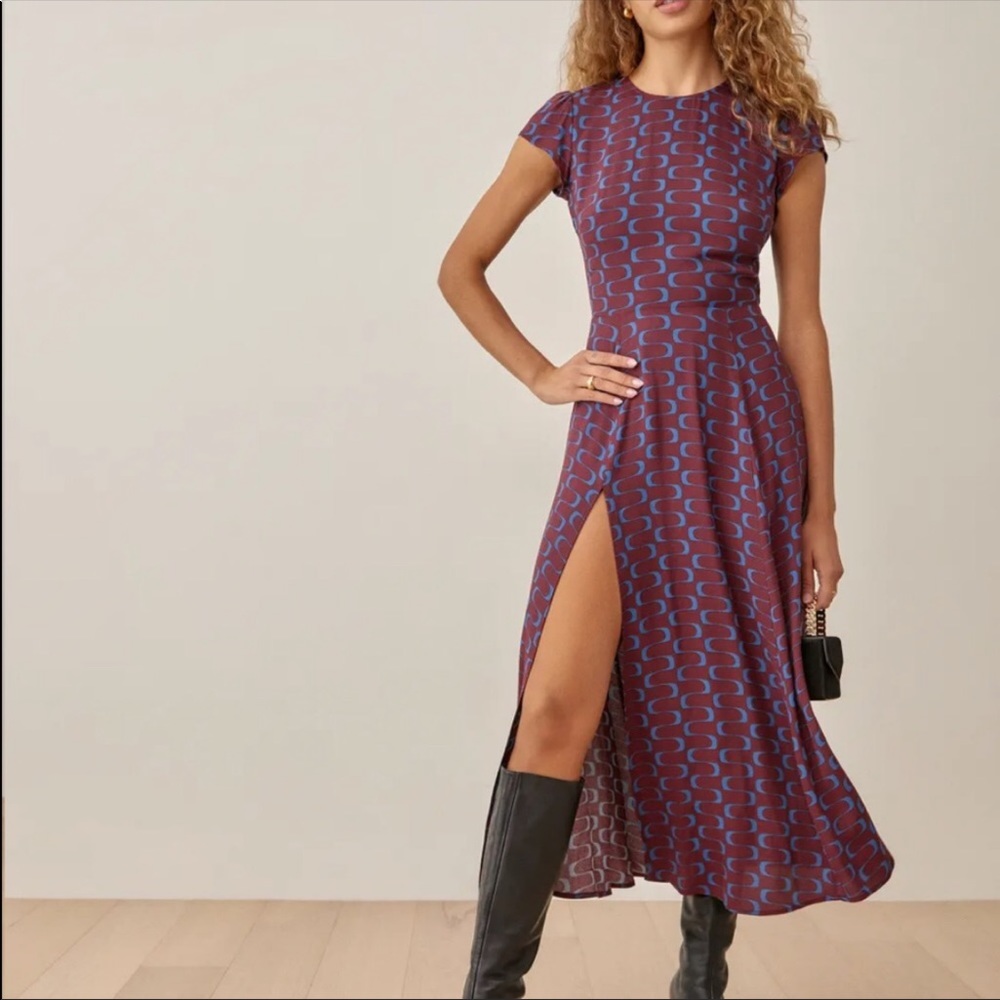 NWOT Reformation Gavin Dress in ‘Marooned’ Size 8 - Picture 1 of 10